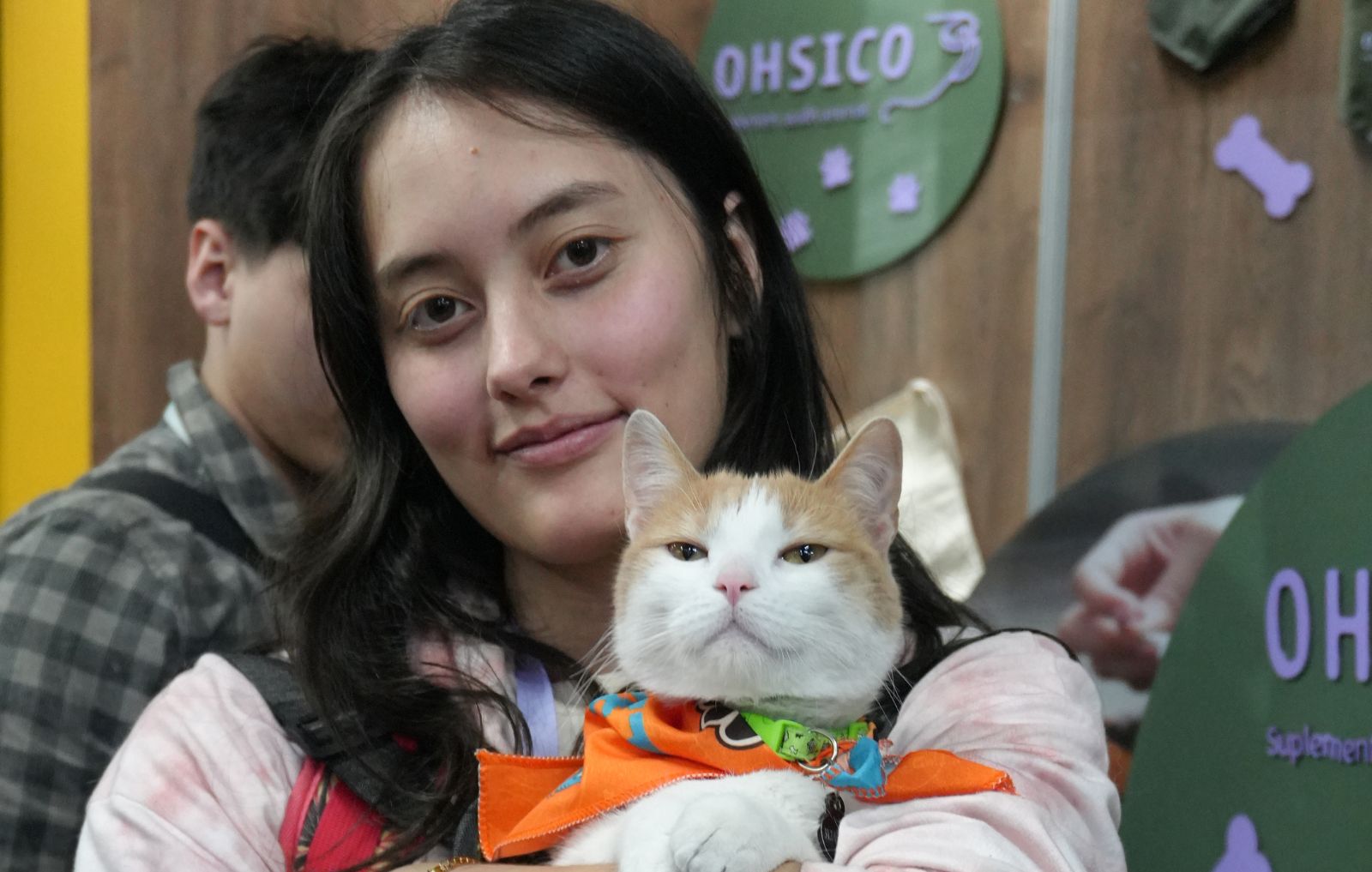 perros y gatos junto a personas durante actividades de atención y bienestar animal, incluyendo valoración veterinaria, adopción y cuidado responsable.
