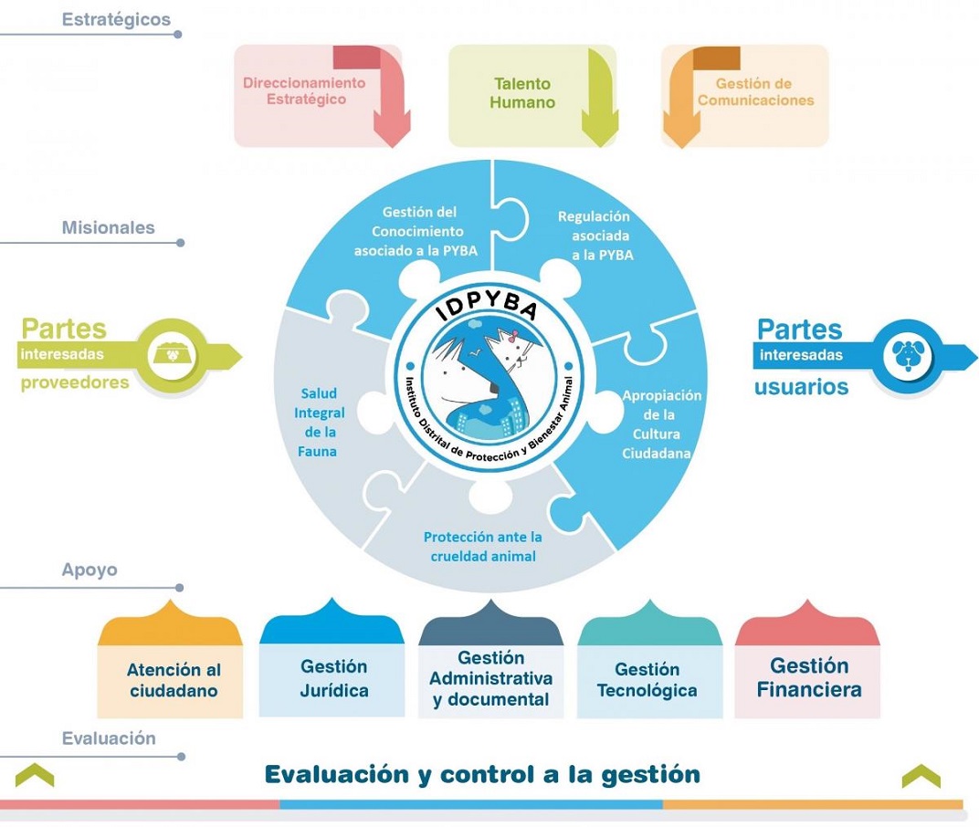 Mapa de Procesos del Instituto Distrital de Protección y Bienestar Animal (IDPYBA)